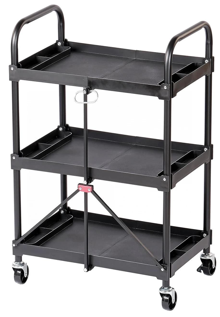 Тележка NORDBERG T14 — 3 пластиковые полки складная нагрузка 45 кг 640×432×960 мм