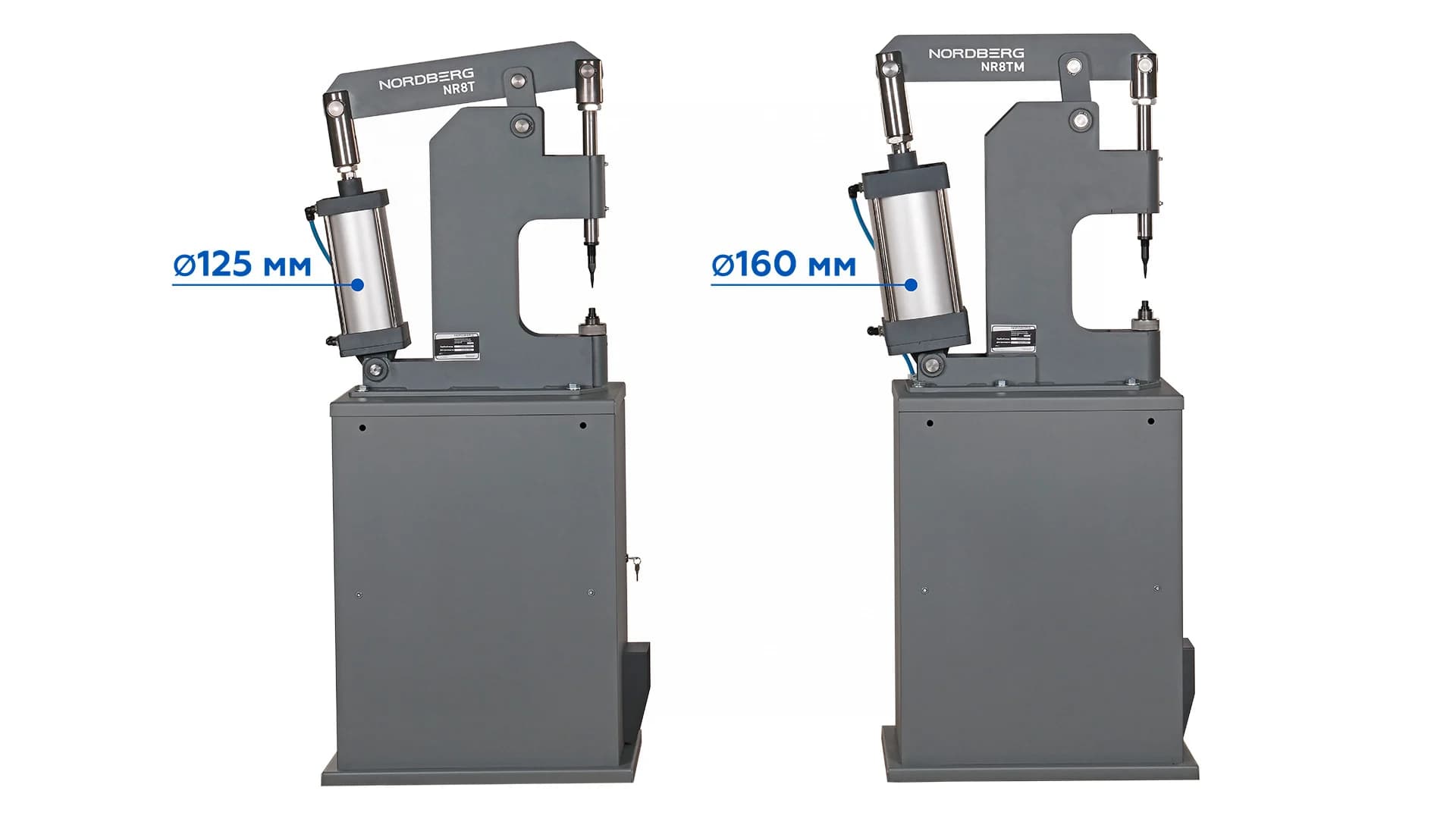 Клепальный станок пневматический Nordberg NR8T — цилиндр 125 мм, с тумбой