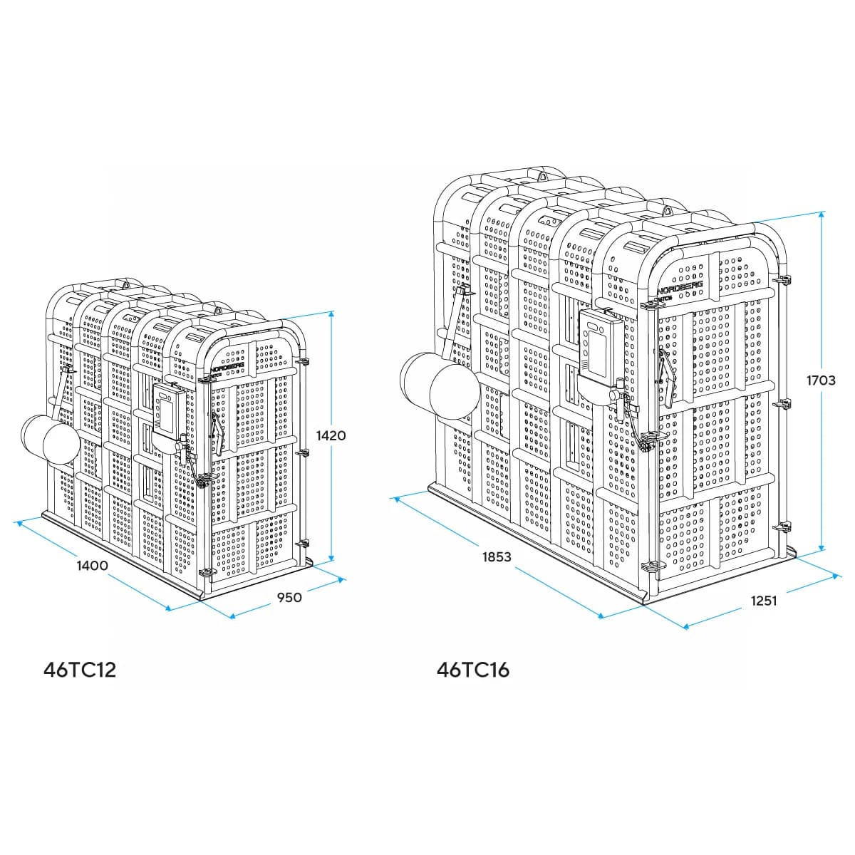 Клеть NORDBERG 46TC16 — для накачки грузовых колёс до 16 бар Ø160 см с бустером и автоподкачкой