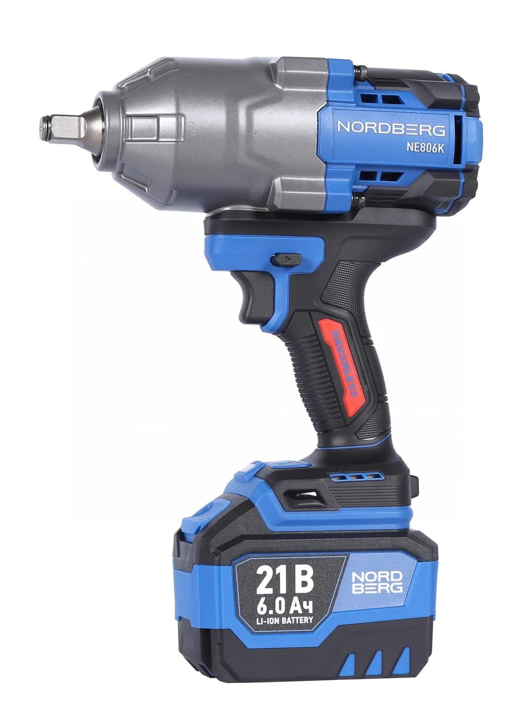 Гайковерт аккумуляторный NORDBERG NE806K — 1/2″, 1500 Нм, 6 Ач