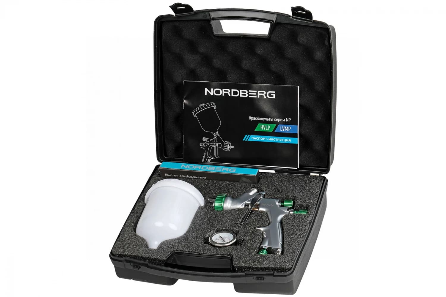 Краскопульт HVLP NORDBERG NP7514 — сопло 1.4 мм / пластиковый кейс