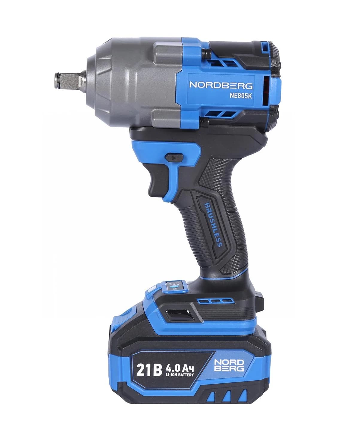 Гайковерт аккумуляторный NORDBERG NE805K — 1/2″, 1000 Нм, 21 В, 2 аккум.