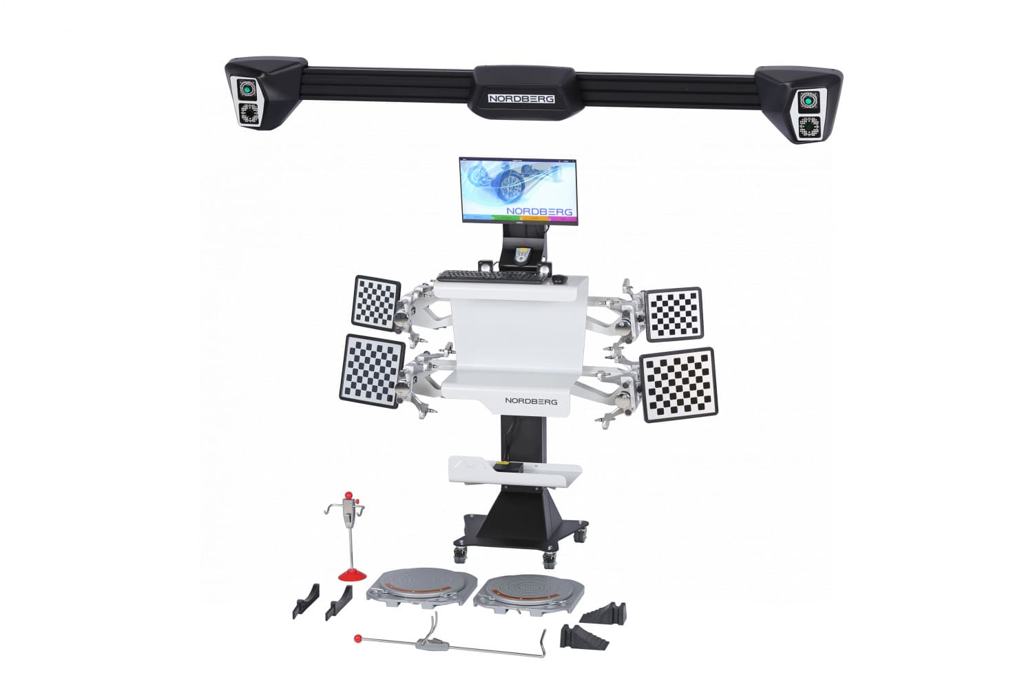 Настенный четырёхкамерный стенд сход-развал 3D NORDBERG C804-C — общий вид