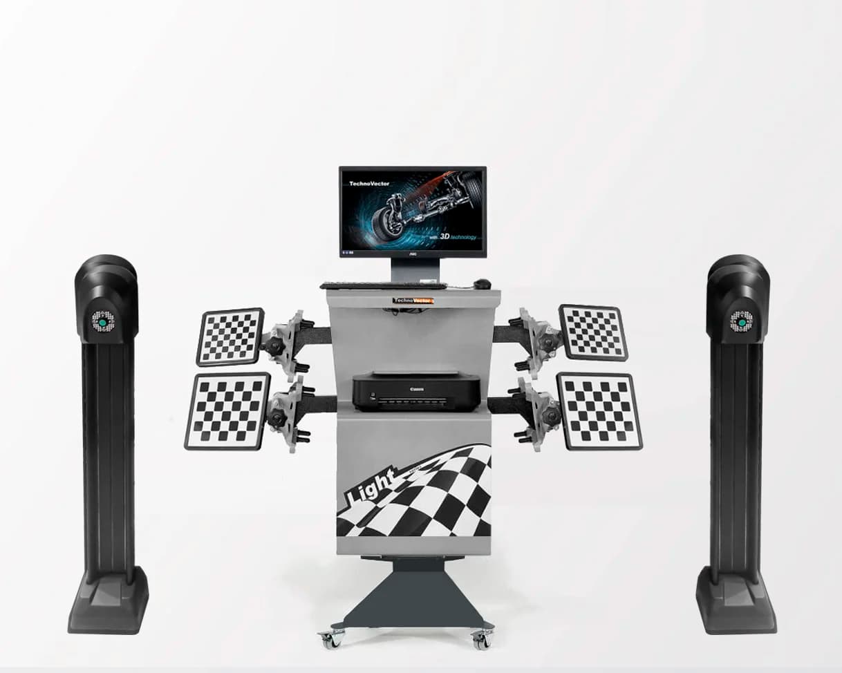 3D стенд сход-развал ТехноВектор 7202 M — общий вид на яме