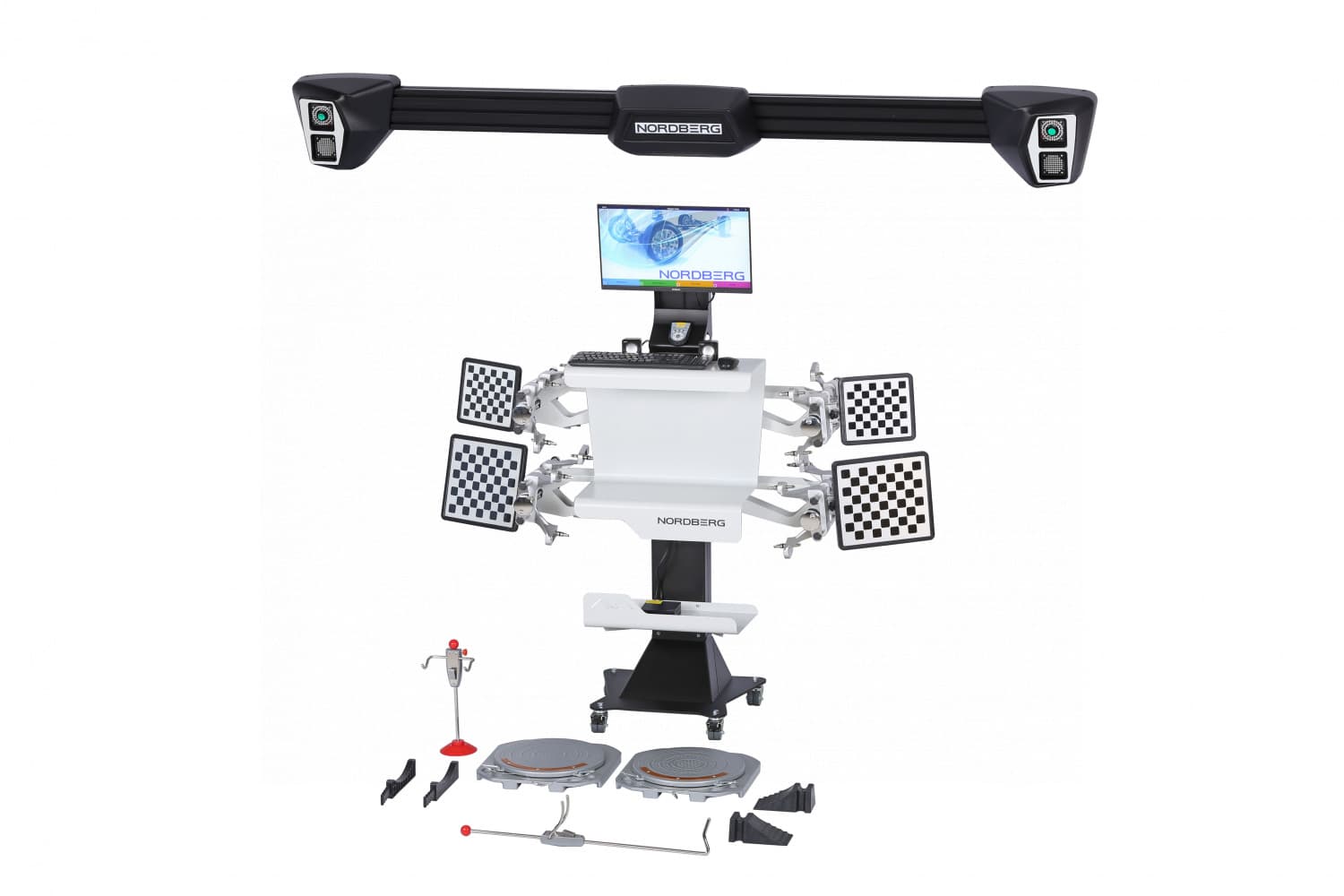 Стенд сход-развал 3D NORDBERG C802-C настенный серый — общий вид