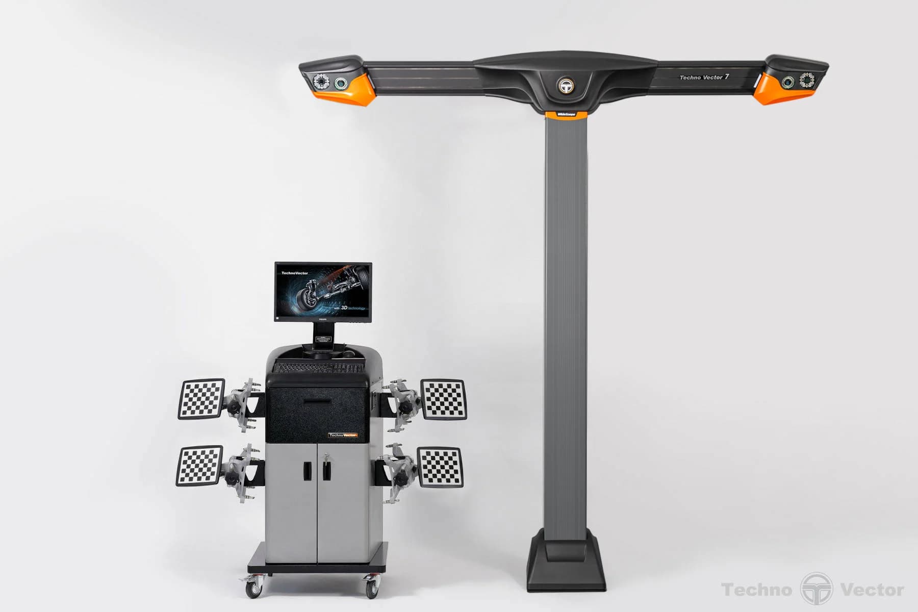 Стенд сход-развал ТехноВектор T 7204 TAS с Т-образной стойкой — общий вид