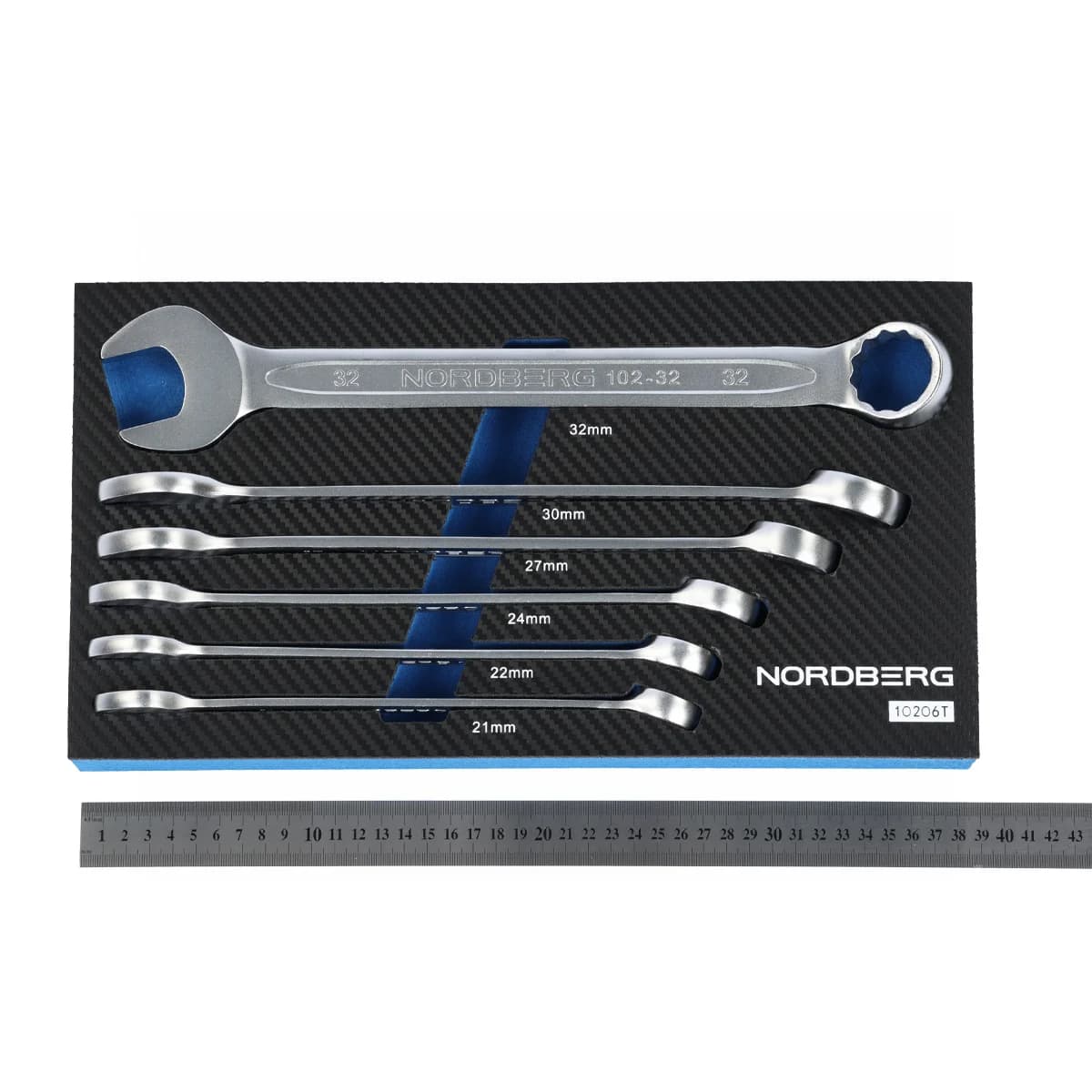 Набор ключей комбинированных Nordberg 10206T — 21–32 мм, ложемент, 6 предметов
