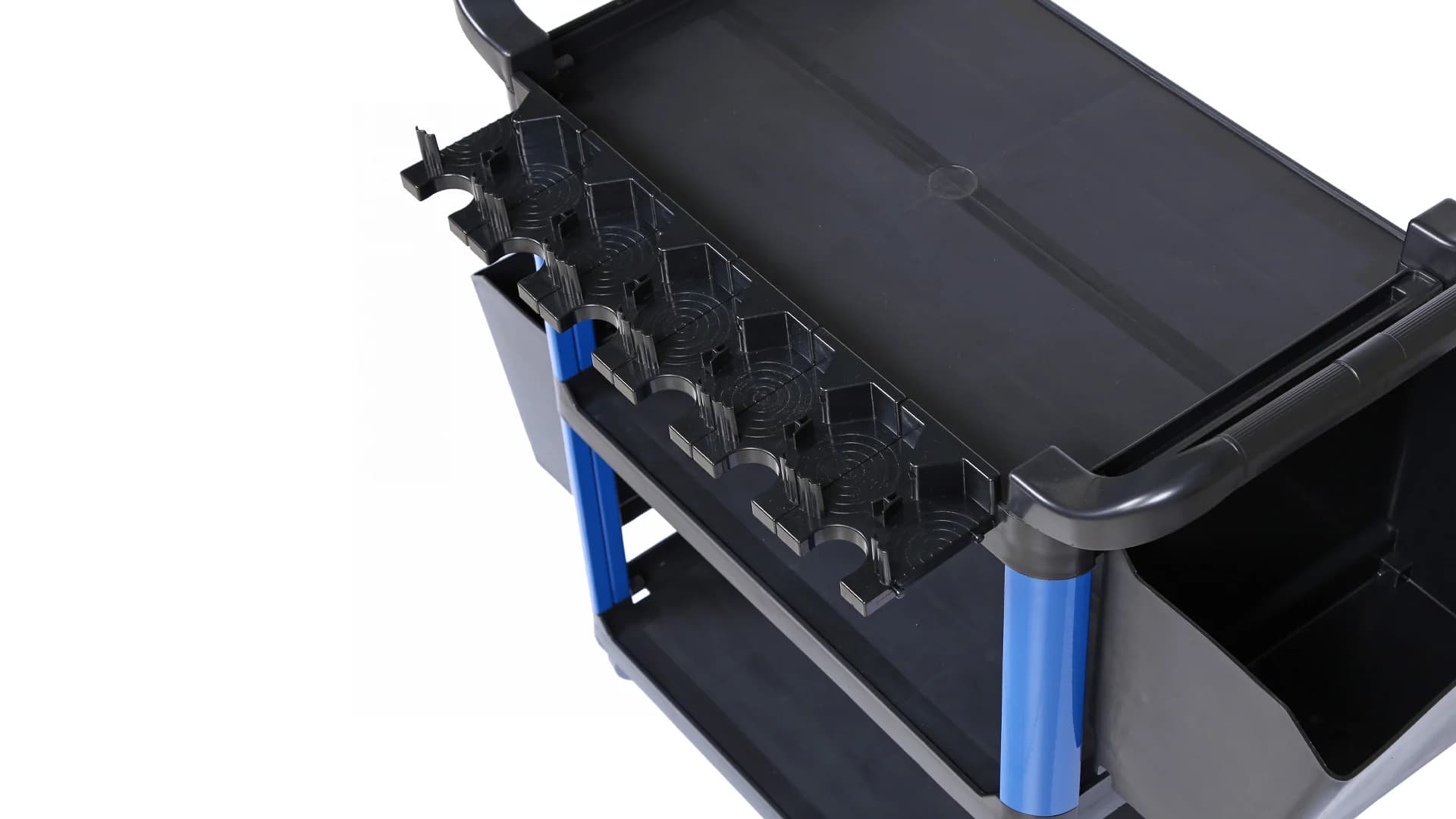 Тележка NORDBERG T3B — 3 полки + 2 съёмных ящика пластиковая синяя 550×850×1150 мм