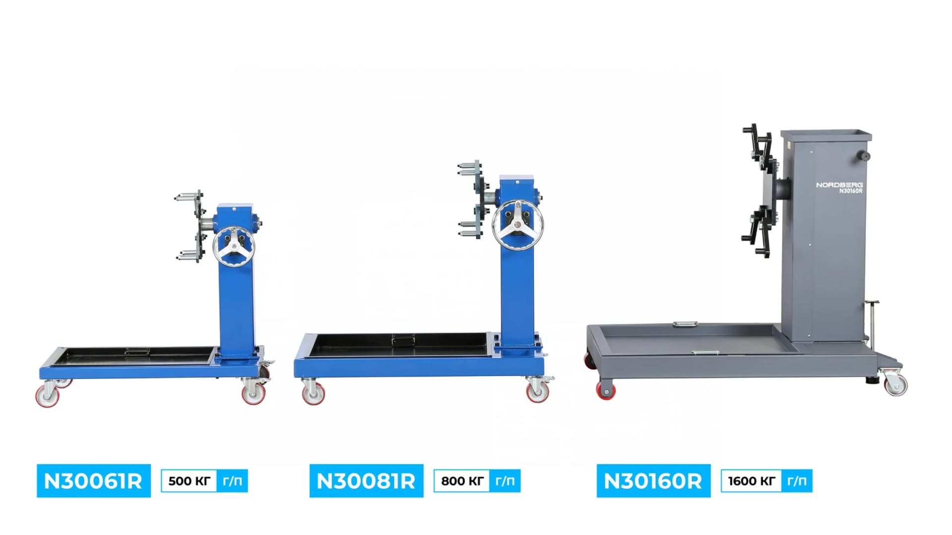 Стенд-кантователь Nordberg N30160R — грузовой 1600 кг, 3 в 1, редуктор 520 Нм, вращение 360°