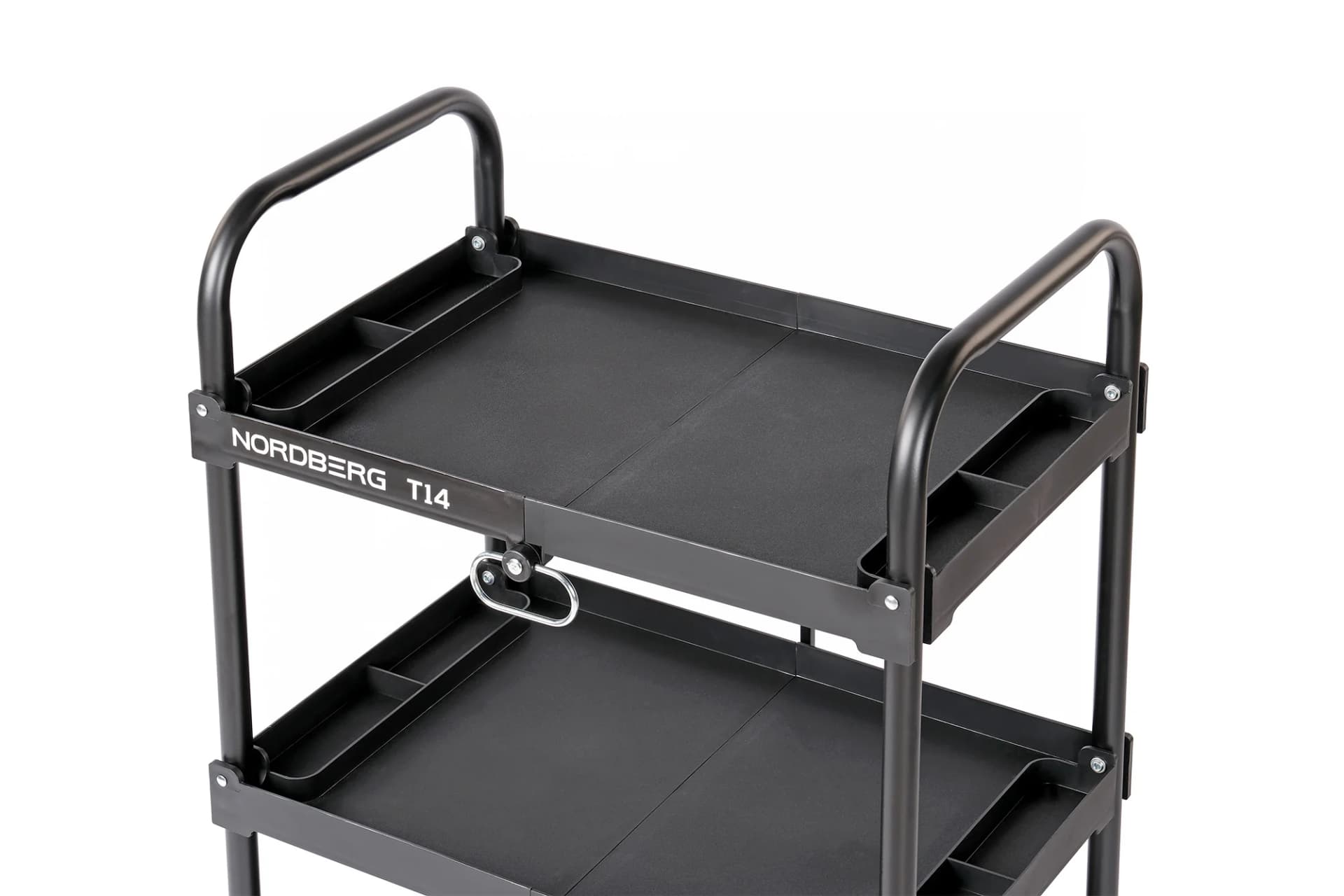 Тележка NORDBERG T14 — 3 пластиковые полки складная нагрузка 45 кг 640×432×960 мм