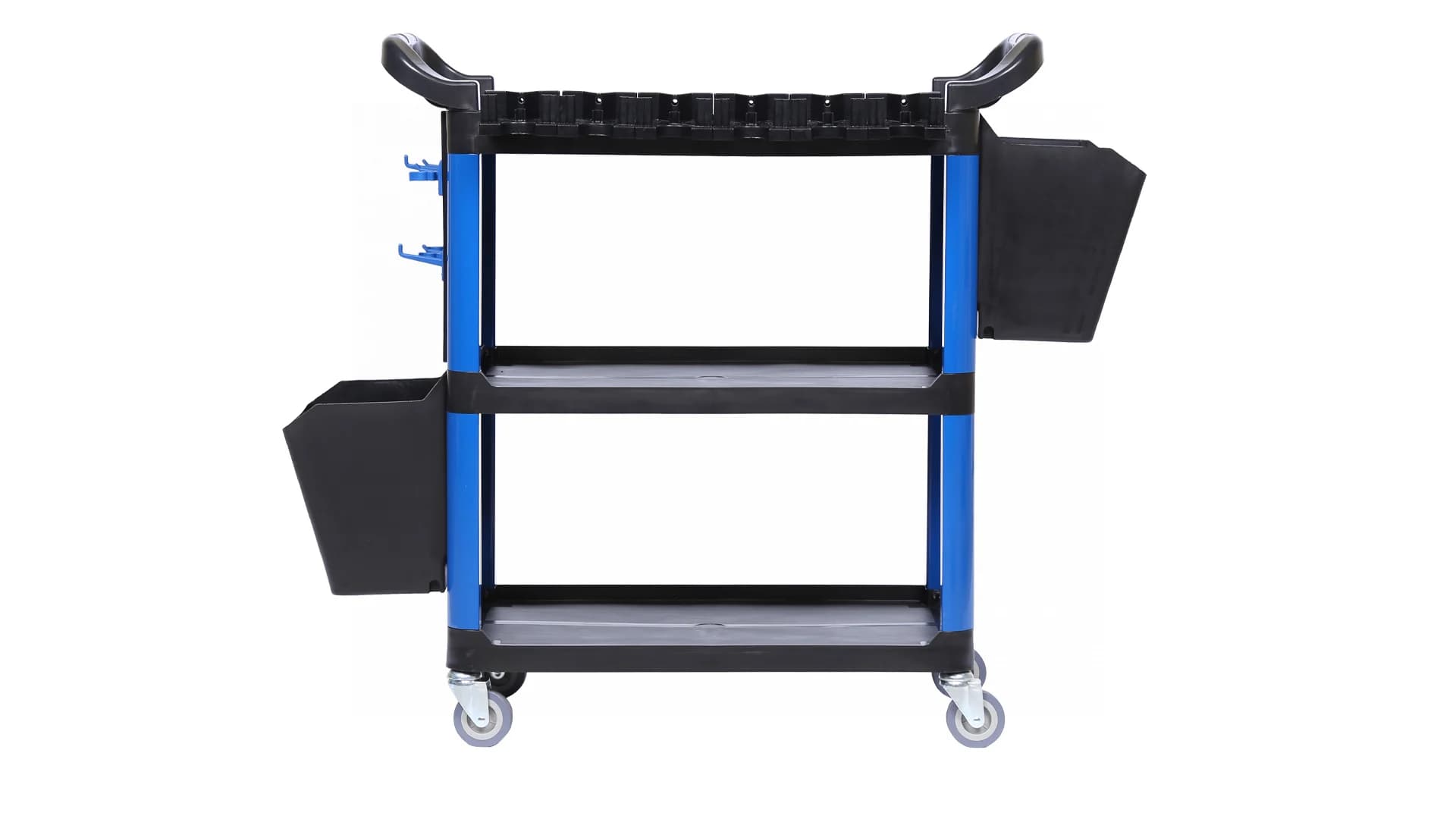 Тележка NORDBERG T3B — 3 полки + 2 съёмных ящика пластиковая синяя 550×850×1150 мм