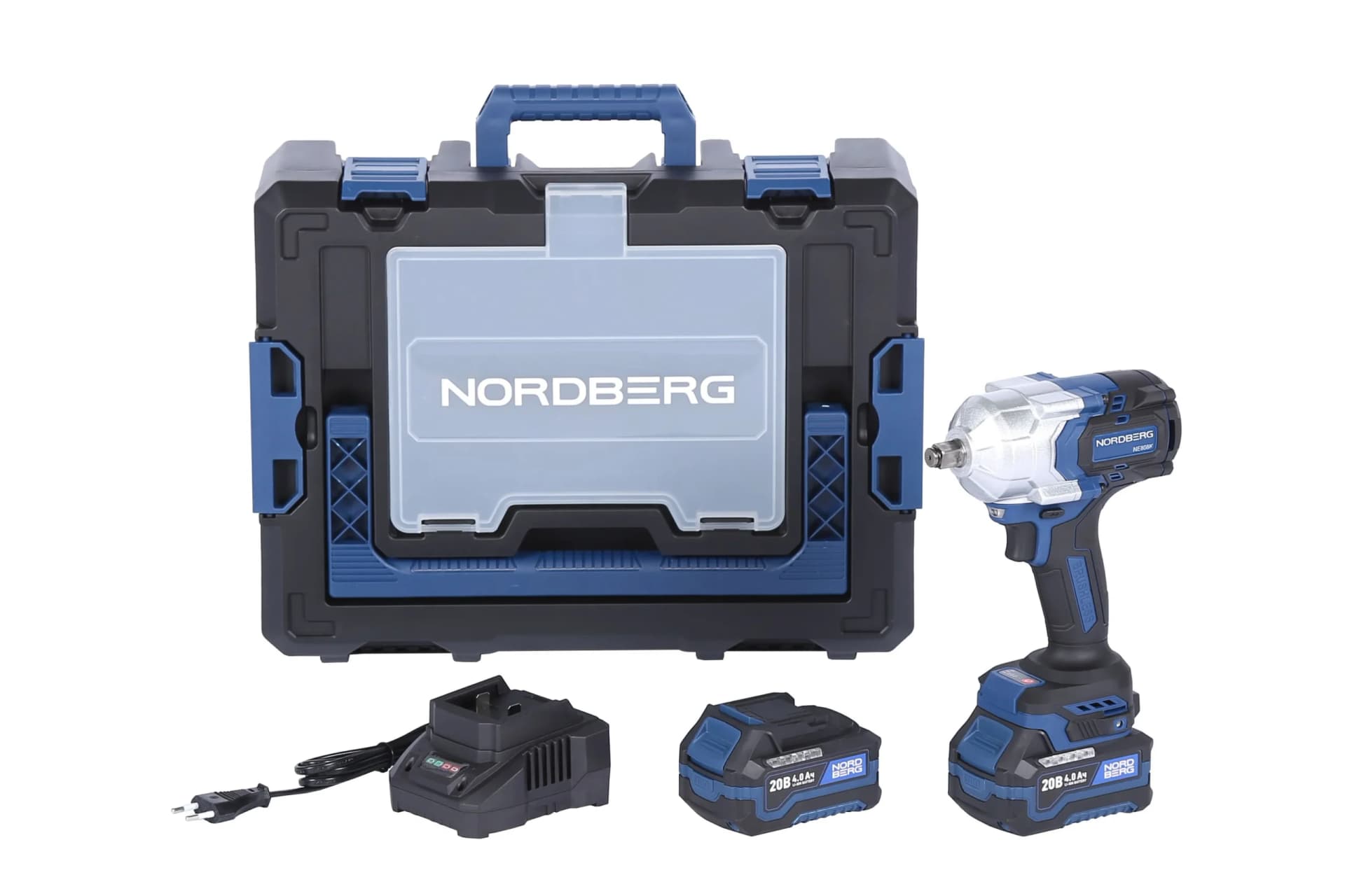 Гайковерт аккумуляторный NORDBERG NE808K — 1/2″, 1000 Нм, 20 В, 2 аккум.