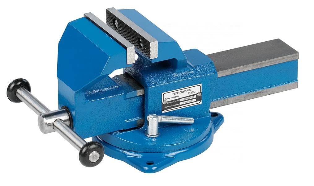 Тиски слесарные NORDBERG NT125 с шириной губок 125 мм