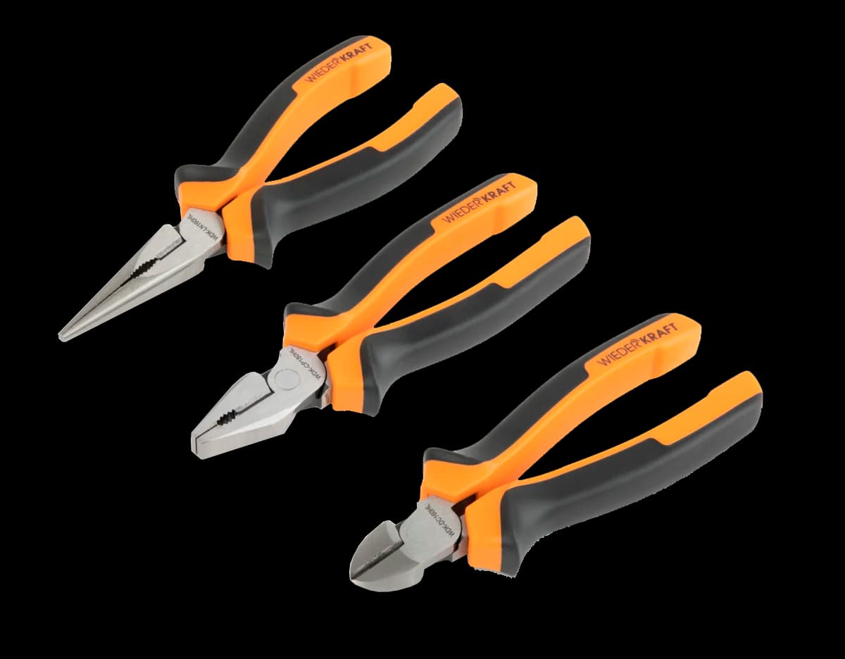 Набор плоскогубцев, длинногубцев и бокорезов WIEDERKRAFT WDK-PHL368