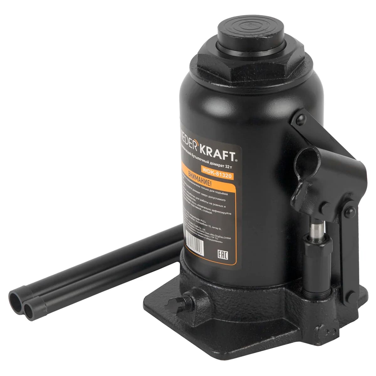 Домкрат бутылочный 32 тонны 255-420 мм Wiederkraft WDK-81320