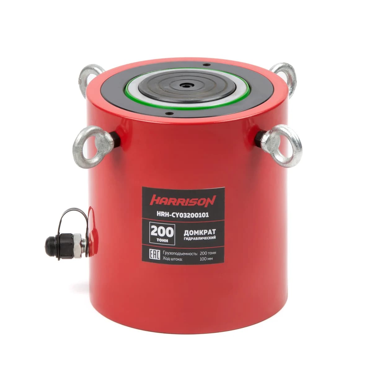 Гидравлический домкрат 200 тонн ход штока 100 мм однополостной Harrison HRH-CY03200101