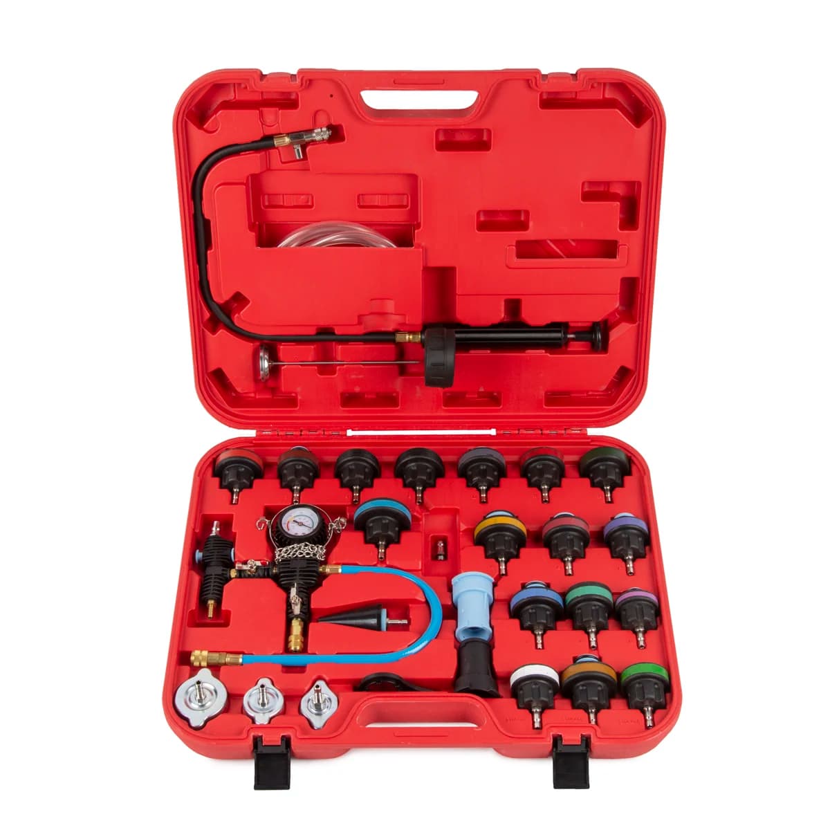 Набор для проверки герметичности системы охлаждения Wiederkraft WDK-214310 в кейсе