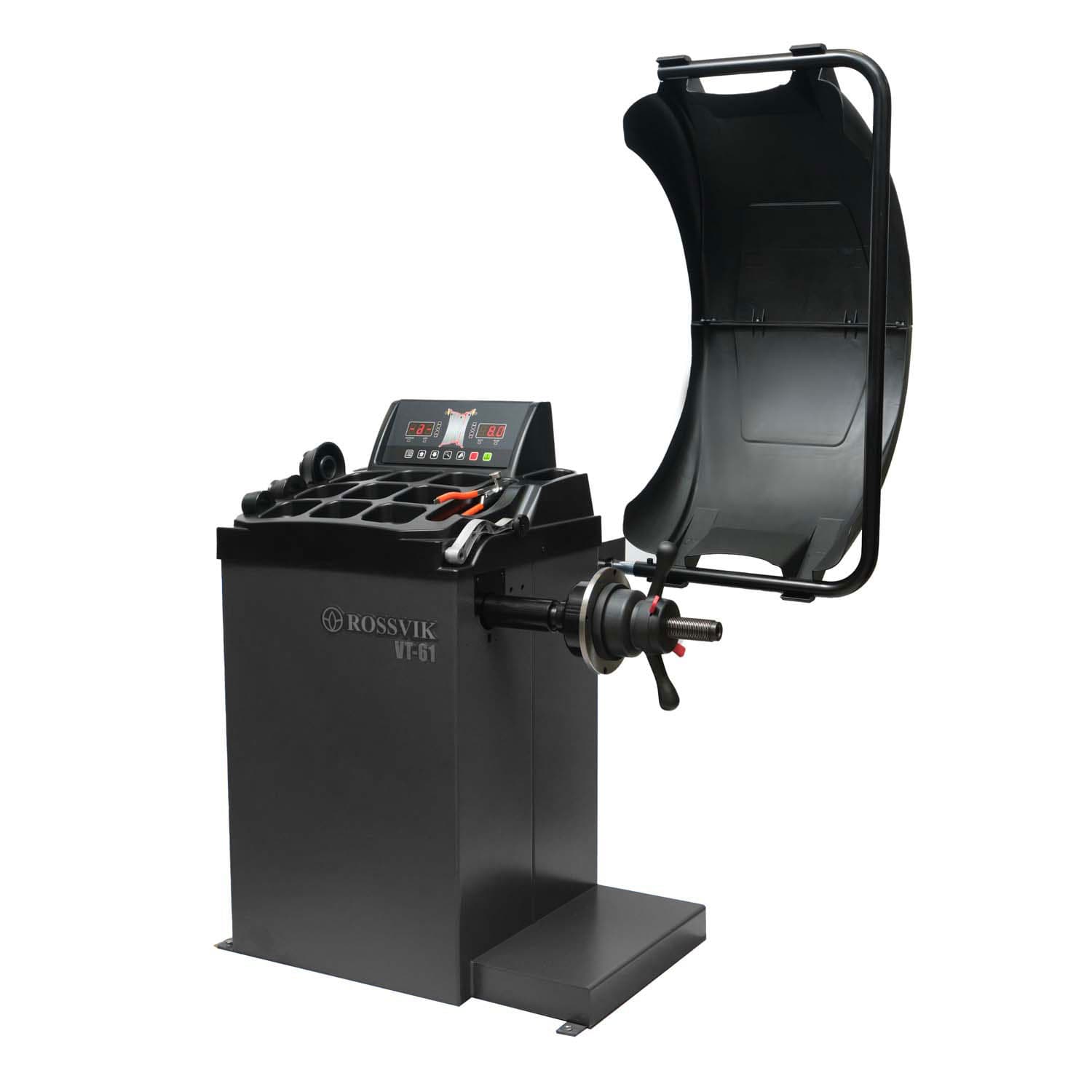 Балансировочный станок ROSSVIK VT-61 — общий вид, серый корпус