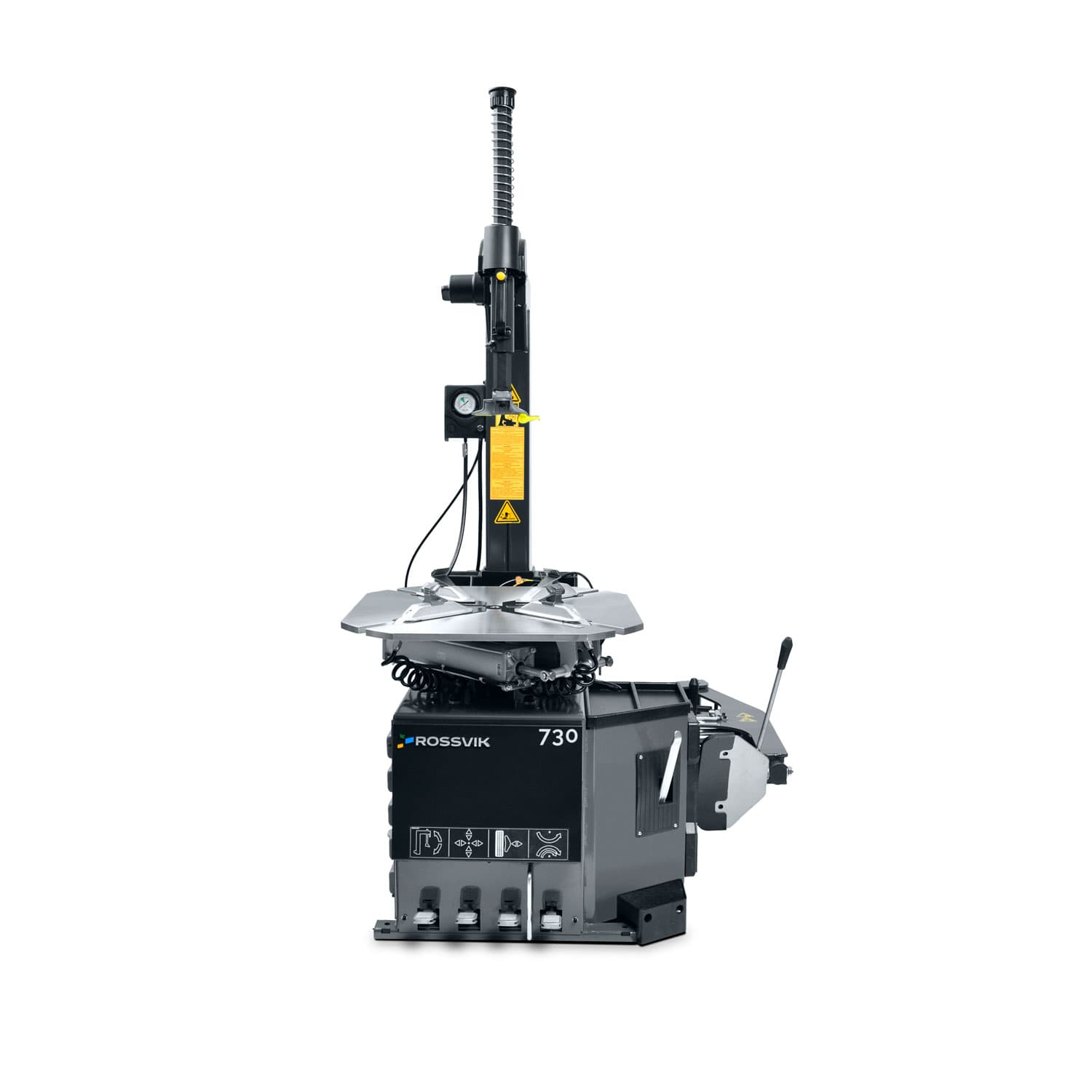 Шиномонтажный станок ROSSVIK V-730 — общий вид, серый цвет RAL 7016