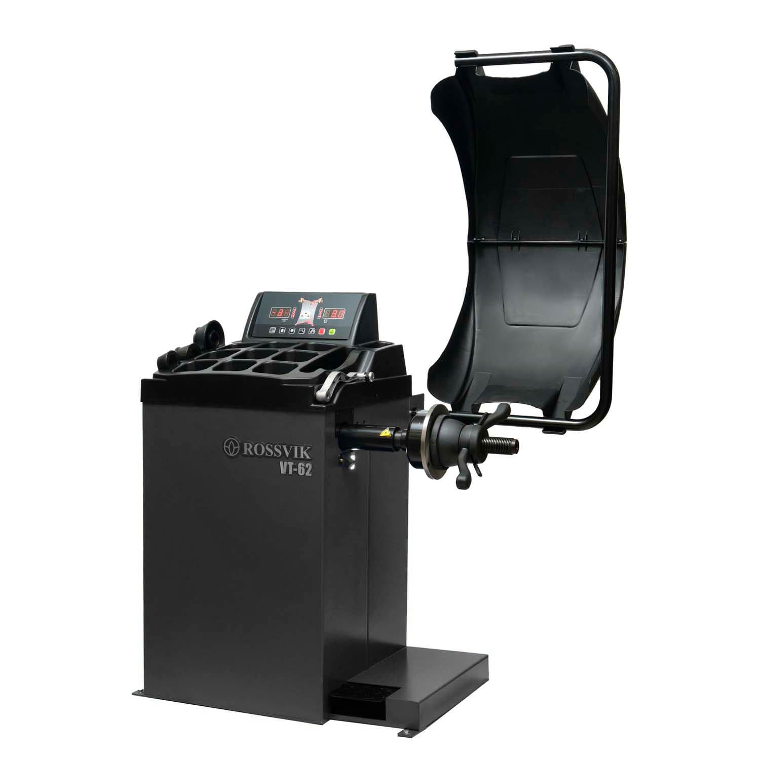 Балансировочный станок ROSSVIK VT-62 NEW — общий вид, серый корпус